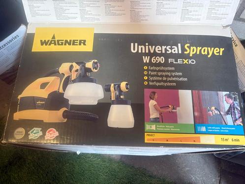 Wagner W 690 FLEXIO Verfspuitsysteem, Doe-het-zelf en Verbouw, Verf, Beits en Lak, Gebruikt, Verf, Minder dan 5 liter, Geel, Ophalen of Verzenden