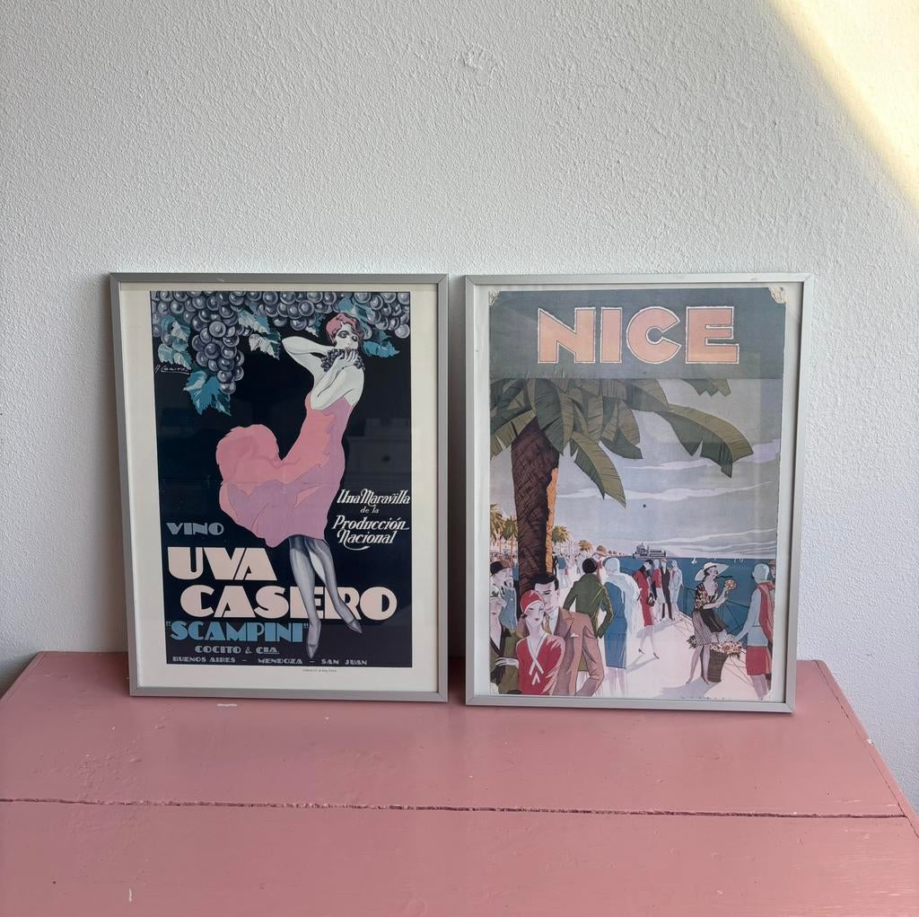 Vinatge posters, Ophalen of Verzenden, Zo goed als nieuw, Hout, Minder dan 50 cm