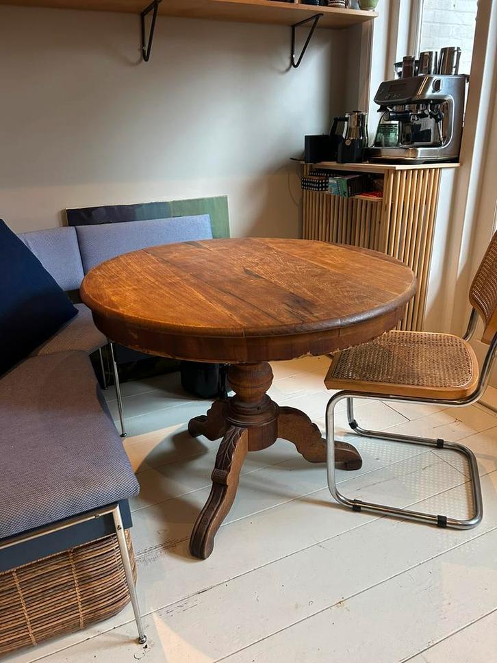 Antique dining table, Huis en Inrichting, Tafels | Eettafels, Gebruikt, 50 tot 100 cm, Rond, Ophalen