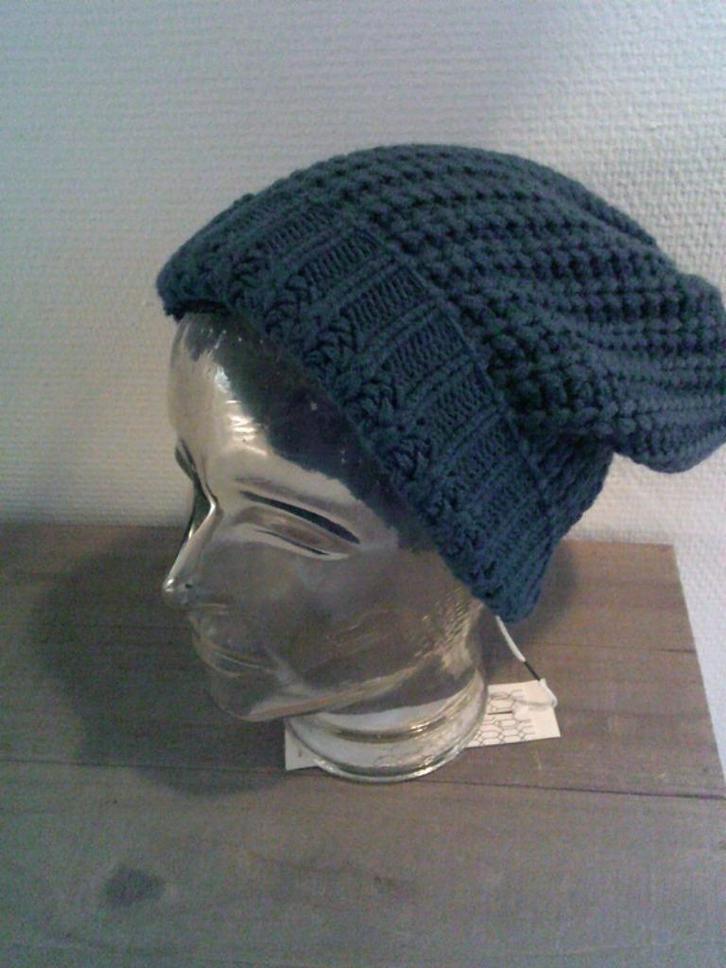 AAIKO Risa Ottanio blue muts/beanie one size NIEUW, Kleding | Heren, Mutsen, Sjaals en Handschoenen, Nieuw, Muts, Overige maten