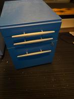 Blauwe ladekast met 3 laden, Huis en Inrichting, Kasten | Ladekasten, Gebruikt, Ophalen of Verzenden, 3 of 4 laden, Minder dan 100 cm