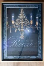 (nr69)Poster in baklijst met glasplaat, Rococo, kroonluchter, Ophalen
