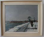 Hendrik Pieter Groen 1886-1964, winters landschap schilderij, Verzenden