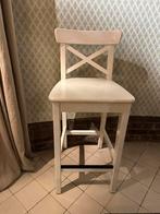 3 witte IKEA barkrukken met rugleuning - zithoogte 63cm, Huis en Inrichting, Ophalen, -, 60 tot 90 cm, Zo goed als nieuw
