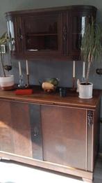 Antieke buffetkast met hang vitrine, Antiek en Kunst, Ophalen of Verzenden