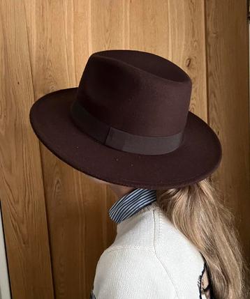 Dames cowboyhoed donkerbruin,55,56,57 cm, hoed, gleufhoed beschikbaar voor biedingen