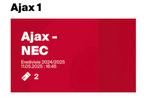 2 kaartjes voor Ajax  - NEC op 11-05-'25, Vak 424, Rij 16, Twee personen