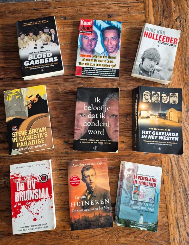 Collectie Misdaadboeken - Holleeder, Heineken, Bruinsma, Boeken, Biografieën, Gelezen, Overige, Ophalen of Verzenden