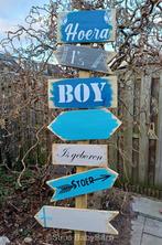 🩵Geboortebord Wegwijzer Jongen 7 planken 1m80 hoog🩵., Kinderen en Baby's, Kraamcadeaus en Geboorteborden, Ophalen of Verzenden