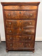 Antieke Biedermeier dekenkast met 6 laden, Antiek en Kunst, Antiek | Meubels | Kasten, Ophalen