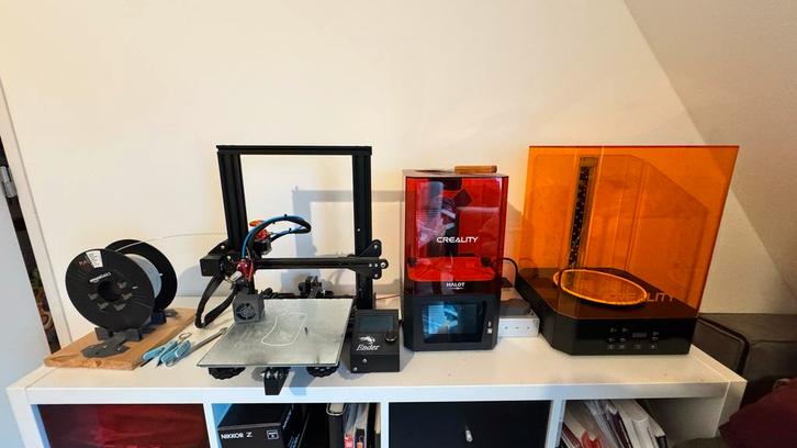 Creality Ender 3 & Halot One + Cure/Wash Station, Computers en Software, 3D Printers, Gebruikt, Ophalen