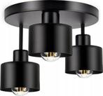 Plafondlamp Industrieel Zwart - 3 x max. 60 Watt (E27) ACTIE, Ophalen of Verzenden, Nieuw, Metaal