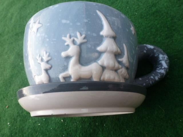 NIEUW 1 kop en schotel blauwe/witte potjes met hert motief, Diversen, Ophalen of Verzenden, Nieuw