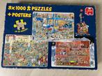 Jan van Haasteren 3 x 1000 stukjes + posters, Ophalen of Verzenden, 500 t/m 1500 stukjes, Legpuzzel