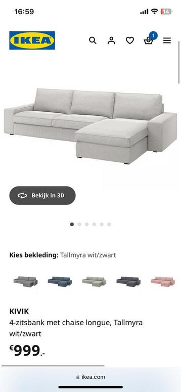 Hoekbank IKEA kivik lichtgrijs - afbeelding 5
