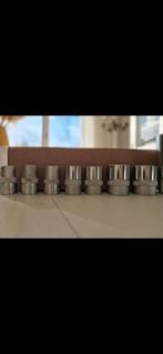 Verschillende maten  dopsleutels chroom staal., Ophalen