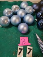 kerstballen blauw glas donker en licht [b77], Diversen, Kerst, Ophalen of Verzenden