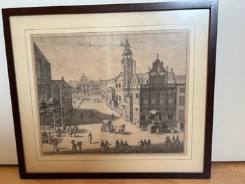 Kopergravure 1730 Stadhuis den Haag beschikbaar voor biedingen