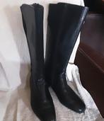Zwarte leren dameslaarzen, m.38(5), Sieraden, Tassen en Uiterlijk, Tassen | Schoudertassen, Ophalen of Verzenden, Zo goed als nieuw