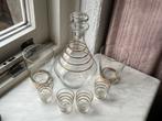 Vintage Glazen set met gouden rand, Antiek en Kunst, Ophalen of Verzenden