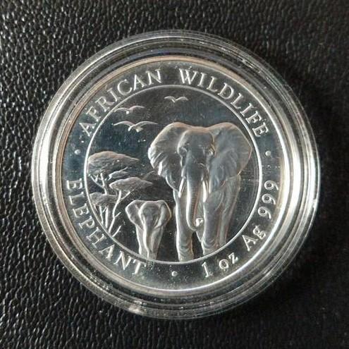 1 Oz Silver Olifant / Elephant 2015 munt - Somalië, Postzegels en Munten, Edelmetalen en Baren, Zilver, Ophalen of Verzenden