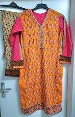 Maat M oranje roze indiase Hindoestaanse salwar kamiz jurk, Kleding | Dames, Oranje, Ophalen of Verzenden, Zo goed als nieuw, Overige typen