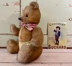Vintage mechanische Frans sprekende met stro gevulde beer, Verzamelen, Beren en Cherished Teddies, Ophalen of Verzenden, Gebruikt