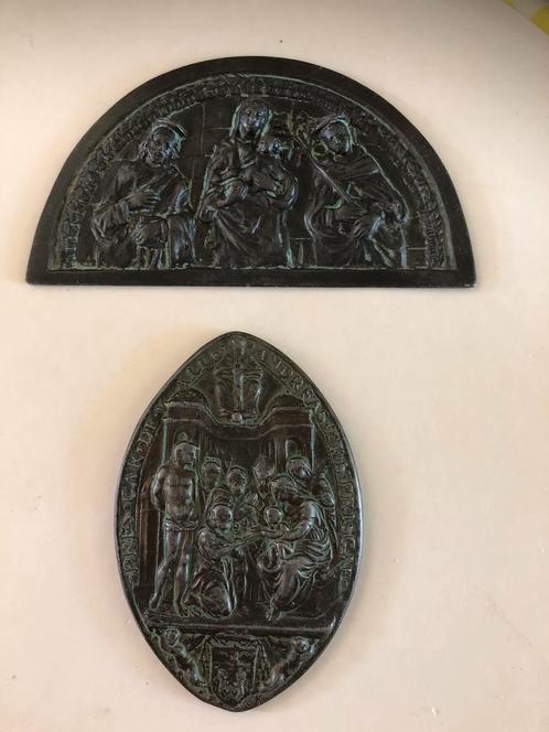 Twee tinnen afgietsels, Antiek en Kunst, Antiek | Religie, Ophalen of Verzenden