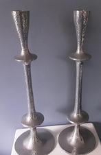 2 Grote Massieve Kandelaars van aluminium, Overige materialen, Gebruikt, 50 tot 75 cm, Ophalen of Verzenden