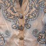 Elisa Cavaletti blouse printjes,knopen, denim, beige S 43689, Kleding | Dames, Elisa Cavaletti, Blauw, Ophalen of Verzenden, Zo goed als nieuw
