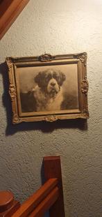 Leuk schilderijtje van hond plaat glas., Ophalen of Verzenden, Minder dan 50 cm, Schilderij, Minder dan 50 cm