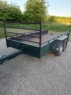 Tandemasser machinetransporter dubbelasser aanhanger  kar, Ophalen, Gebruikt