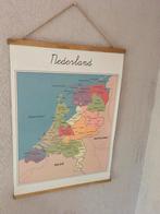 Vintage poster landkaart Nederland, Nieuw, Ophalen of Verzenden, Rechthoekig Staand
