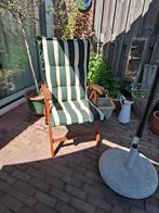 Teak tuinstoelen 4 stuks, Ophalen, Zo goed als nieuw, Teakhout, Verstelbaar