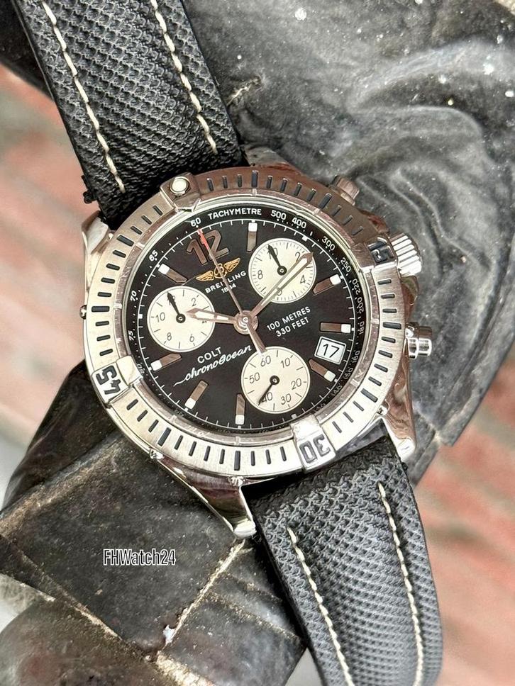 Breitling Colt Chronograph A53050. Met Breitling travel etui, Sieraden, Tassen en Uiterlijk, Horloges | Heren, Gebruikt, Polshorloge