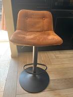 4 Bruine cognac barkrukken, Huis en Inrichting, Barkrukken, Ophalen, Gebruikt, In hoogte verstelbaar, 60 tot 90 cm