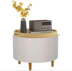 (NIEUW) witte teddy bijzettafel/poef, Ophalen, Minder dan 55 cm, Rond, Nieuw