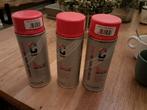 3 spuitbussen 400ml, RAL 3020, professionele spuit verf, Ophalen, Zo goed als nieuw, Rood