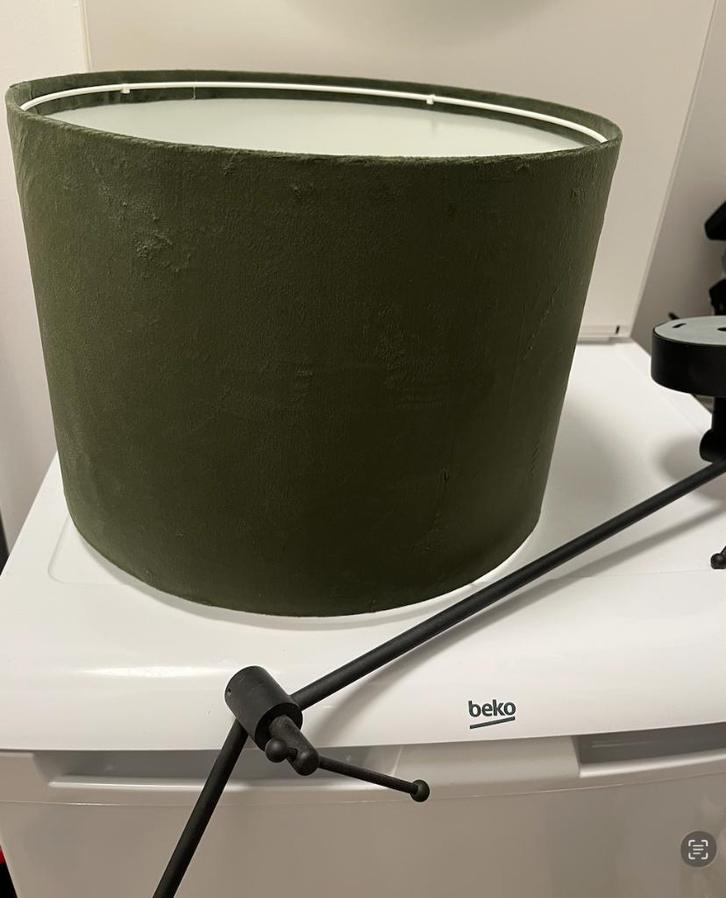 Plafondlamp | Zwart met groene shade, Huis en Inrichting, Lampen | Plafondlampen, Gebruikt, Overige materialen, Ophalen of Verzenden