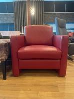 Musterring rood leer fauteuil SHOWROOM MODEL, Ophalen, Modern strak, Leer, Zo goed als nieuw