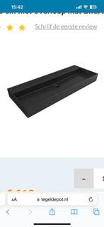 Plieger wastafel Kansas mat zwart 1200 breed zonder kraangat, Ophalen, 100 tot 150 cm, Nieuw, Minder dan 100 cm