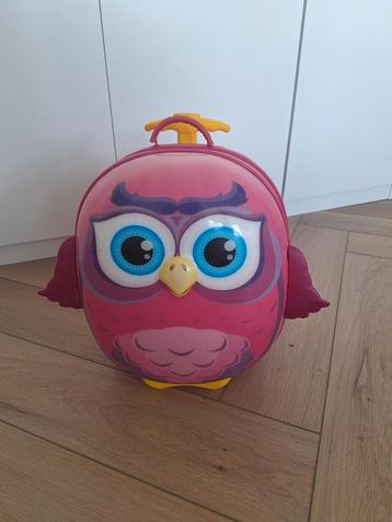 Leuke roze kinderkoffer uil beschikbaar voor biedingen