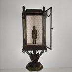 Louis XIV-stijl vitrinekast zink & groen marmer, ca. 1900, Ophalen