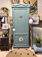 Linnenkast eendeurskast meidenkast legkast hangkast groen, Ophalen, 50 tot 70 cm, 105 cm of meer, Nvt