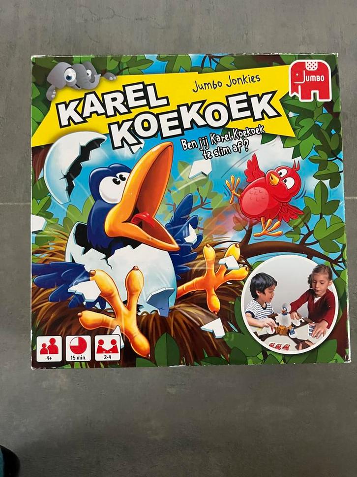 Karel Koekoek - Leuk kinderspel!, Hobby en Vrije tijd, Gezelschapsspellen | Bordspellen, Zo goed als nieuw, Een of twee spelers
