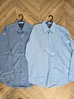 Twee blauwe overhemden van ledub, 44, Ophalen of Verzenden, Gedragen, Blauw