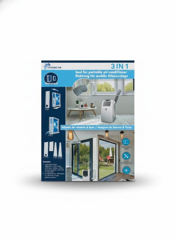 Air Conditioner Window sealer, Witgoed en Apparatuur, Airco's, Zo goed als nieuw, Mobiele airco, Minder dan 60 m³, 3 snelheden of meer