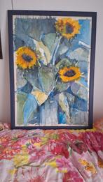Zonnebloemen aquarel, Antiek en Kunst, Ophalen