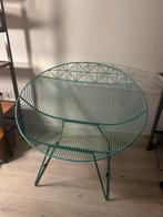 Stoel draad metaal turquoise design loungestoel vintage, Huis en Inrichting, Stoelen, Zwart, Ophalen of Verzenden, Zo goed als nieuw