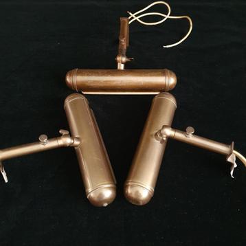 Schilderijlampje - Wandlampje - Kastlampje - Koper/Brons -3X beschikbaar voor biedingen